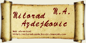 Milorad Azdejković vizit kartica
